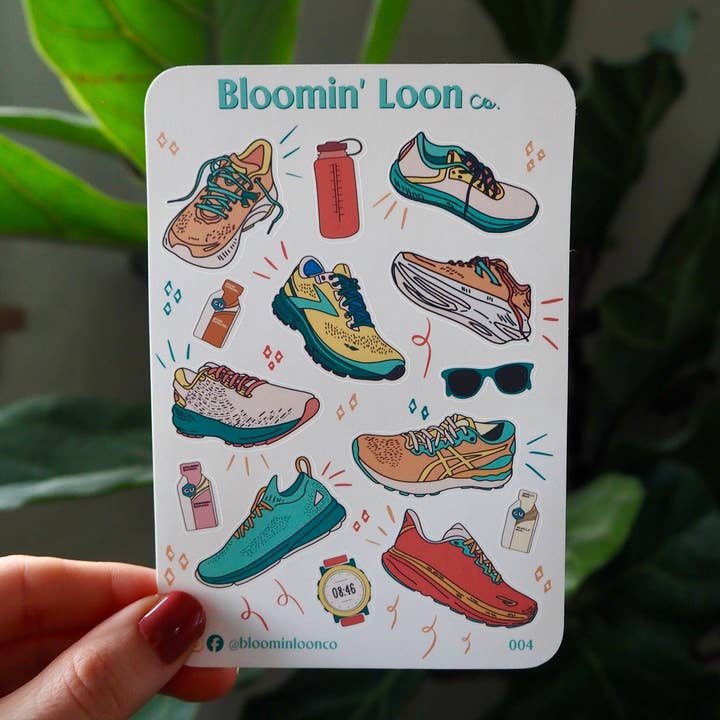 Runner's Journaling Sticker Sheet #004 for wholesale by Bloomin' Loon Co.