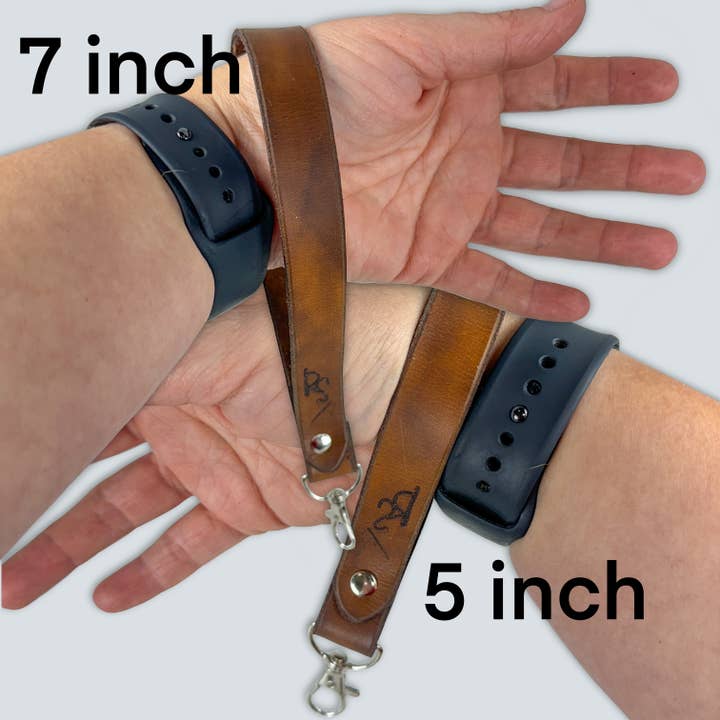 Art by Erica H & Rebel Stitchers - Wholesale Craft Tool - Wrist Yarn Minder/Holder Real Leather Strap Flowers Style 18