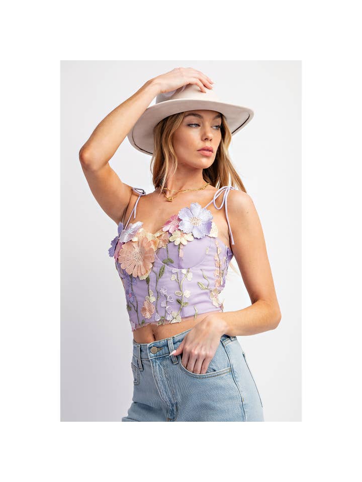 Sweet Generis - Wholesale Tanktop - Dames - Top met 3D bloemenborduursel en corset5