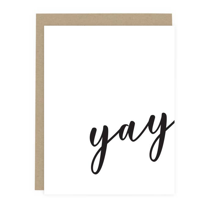 Yay Script Greeting Card - Modern Celebration Card for wholesale by 7th & Palm