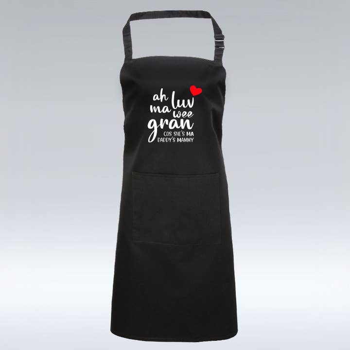 Ah Luv Ma Wee Gran - DADDY'S MAMMY - Black Apron for wholesale by Pureminted