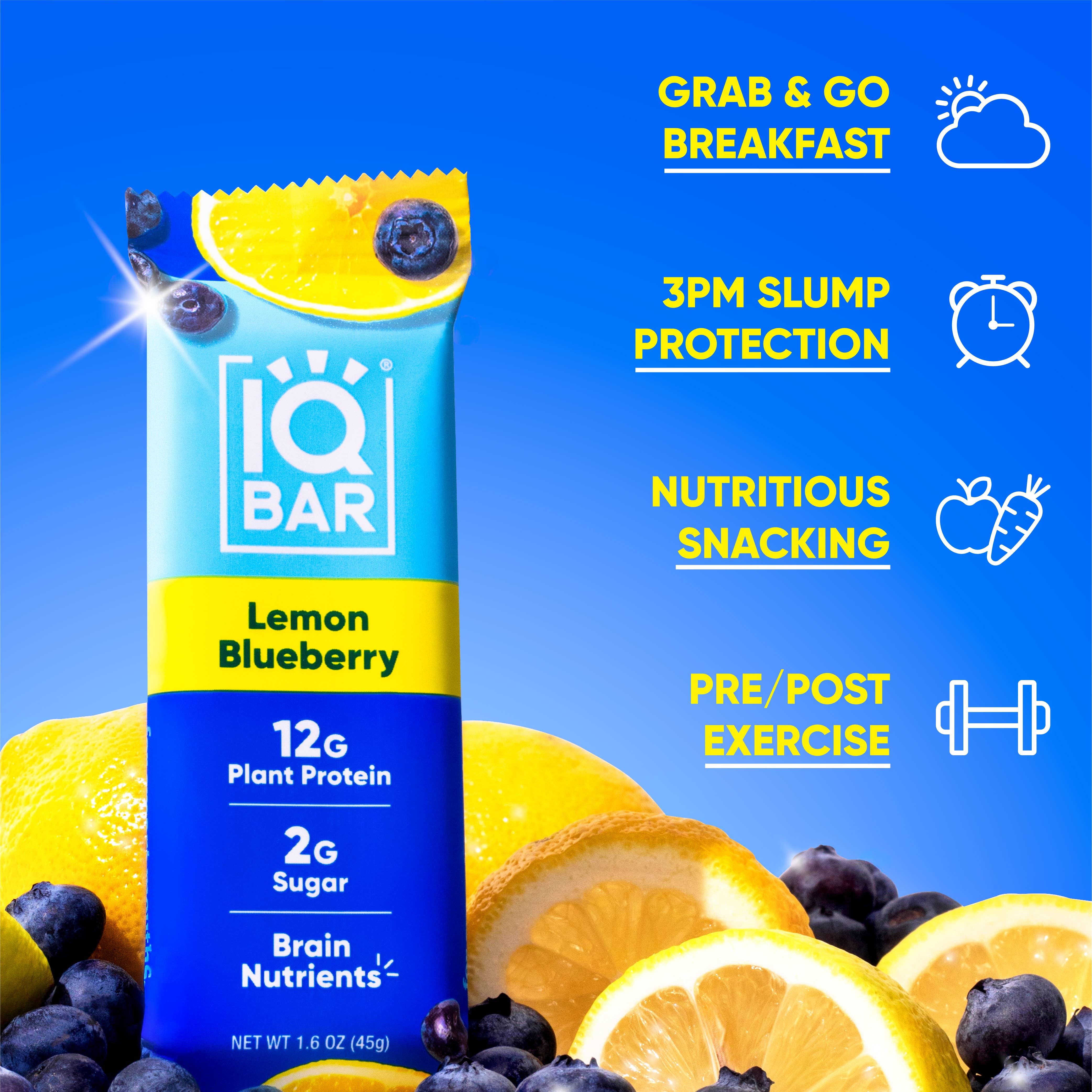 IQBAR - Vendita all'ingrosso Barrette - IQBAR Lemon Mirtillo | Barrette proteiche Keto Brain + Body2
