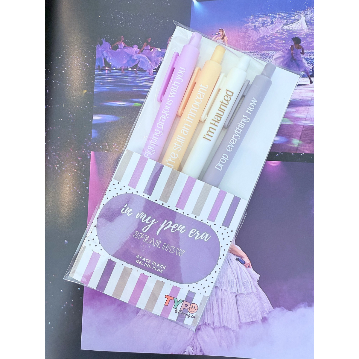 Typo Lettering Co - Wholesale Pen - Tay inspired pen set-speak now1