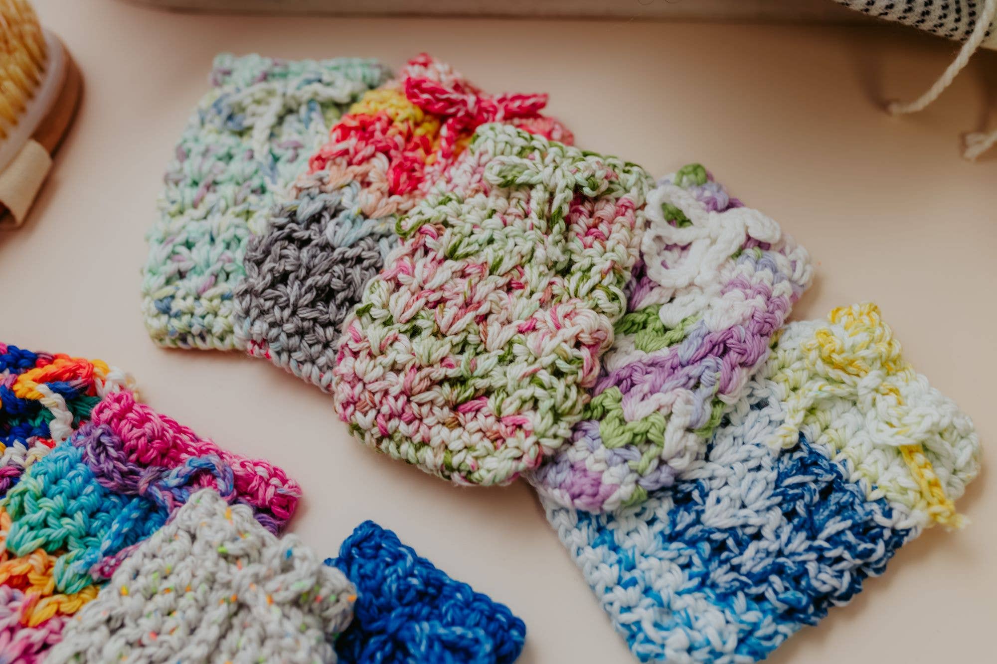 Joyful Sounds Farm - Wholesale Soap Pouch/Sack/Bag - Hand Crocheted, 100% Cotton Soap Bag, Washcloth, Soap Saver5