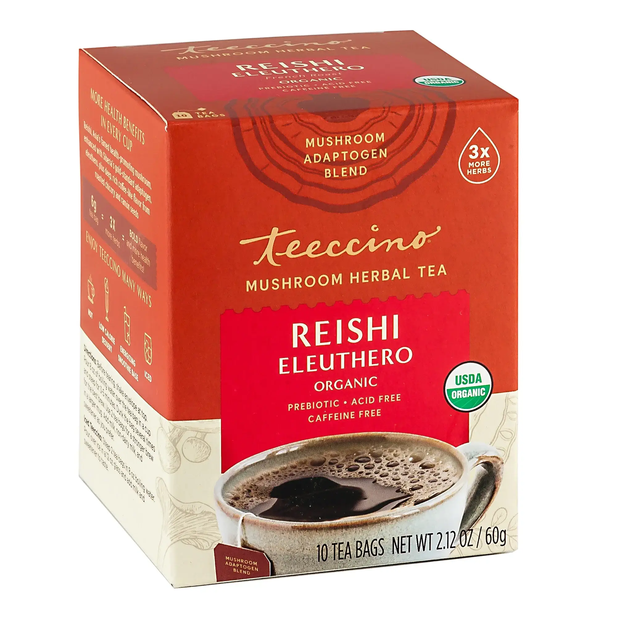 Teeccino - Wholesale Health/Detox Tea - Reishi Eleuthero Mushroom Herbal Tea -Organic0