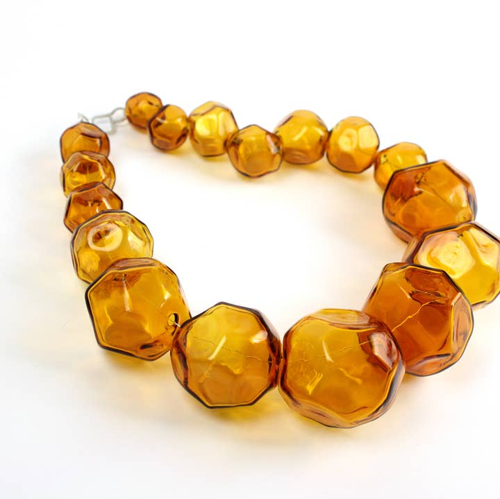 Ultra Lit by SaraBeth Post Eskuche - Wholesale Beaded/Pearl Necklace - Amber Ice Necklace