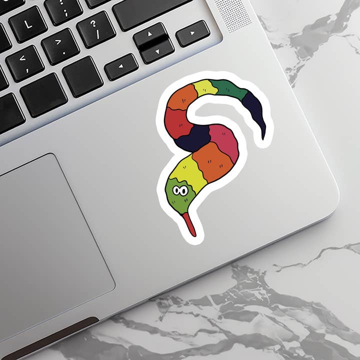 Rebel and Siren Stickers - Wholesale Sticker - Fuzzy Worm | Toy | Nostalgia | Waterproof Sticker | 3.5"9