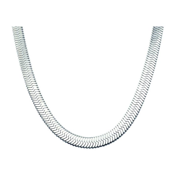 Blackjack Mens Jewelry - Wholesale Link & Chain Necklace - Men's Polished Stainless Steel Herringbone Link 24" Chain Necklace