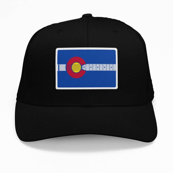 Chapéu Colorado Guitar Trucker - Preto por atacado de Colorado Pure Designs