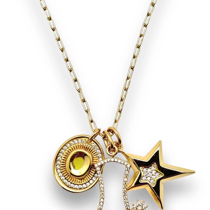 Shiver + Duke - Wholesale Pendant/Charm Necklace - Pave Star Pendant