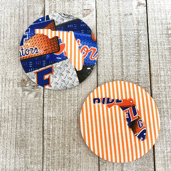 University of Florida Gators coasters; set of 2; assorted for wholesale by Plaid Spirit