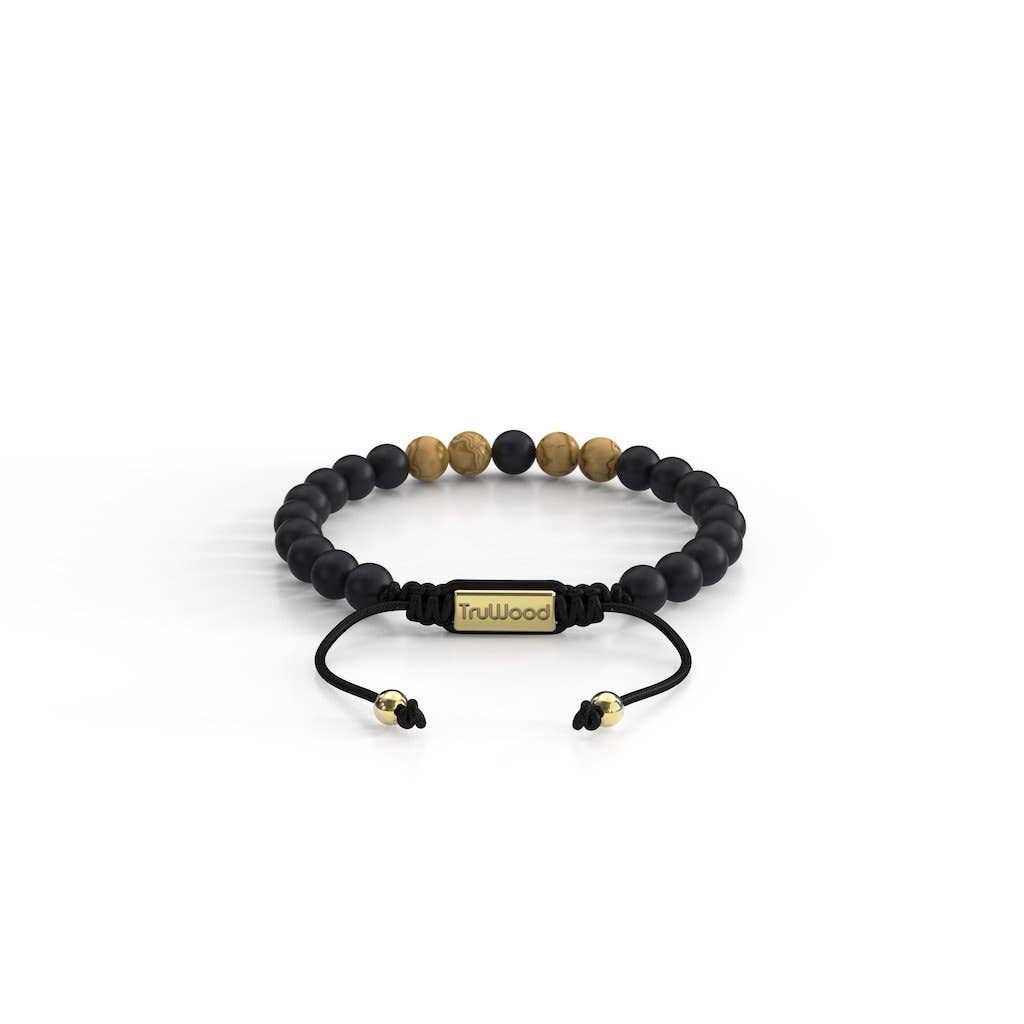 TruWood – wholesale Beaded bracelet – Onyx and Olive Wooden Bracelet For Men3