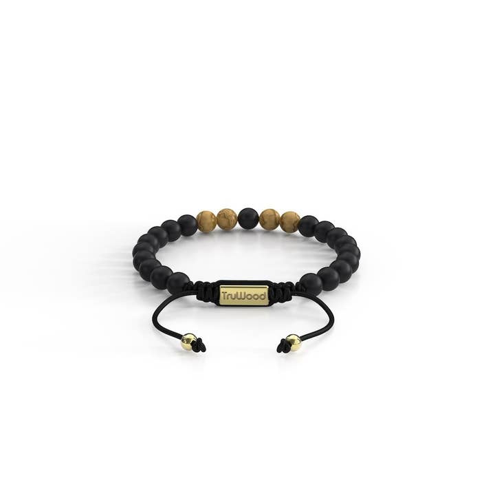 TruWood – wholesale Beaded bracelet – Onyx and Olive Wooden Bracelet For Men3