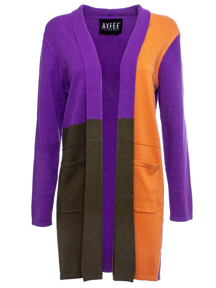 BLOKERENDE FARVE JACQUARD CARDIGAN, 2 STØRRELSER (S/M+L/XL), 50% VI 28% for engroshandel hos Ayfee