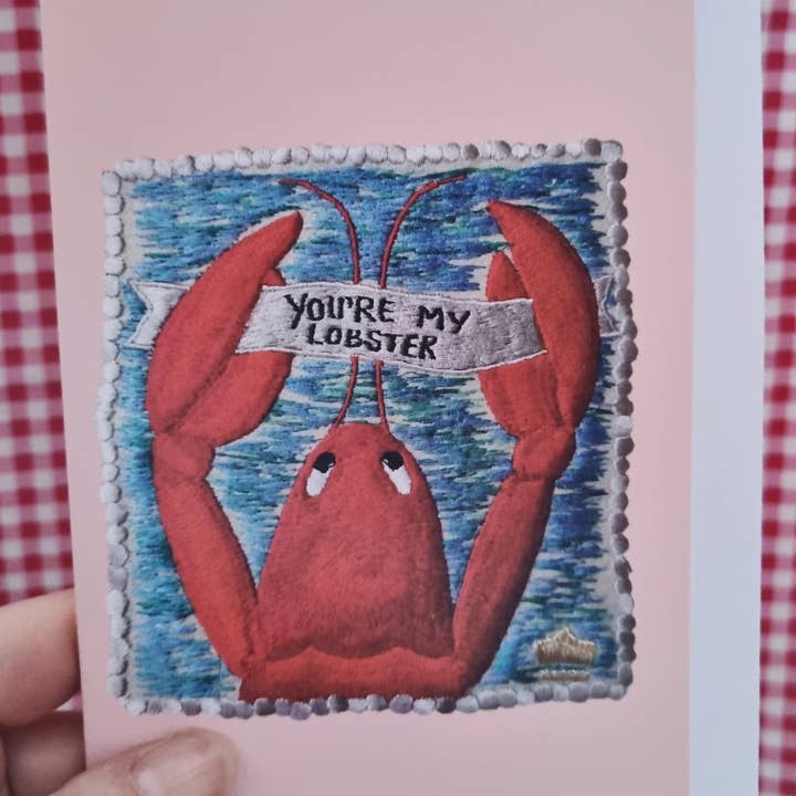 Tarjeta con sello Be My Lobster para venta al por mayor de Kate Gwilliam