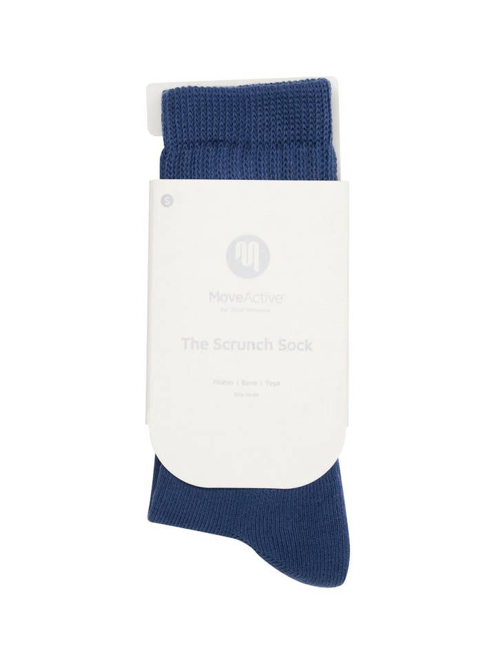 MoveActive - Wholesale Socks - Women's - Scrunch Non Slip Grip Socks - Denim Blue