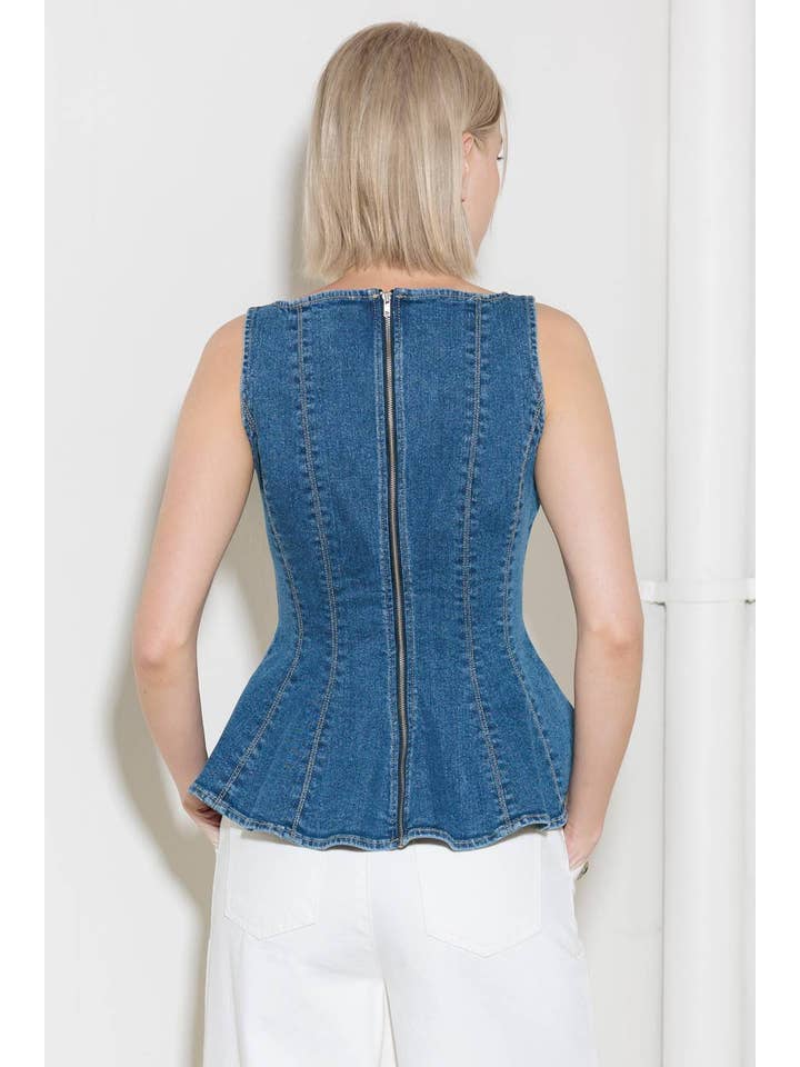 A washed denim top - FT1576 for wholesale on Faire