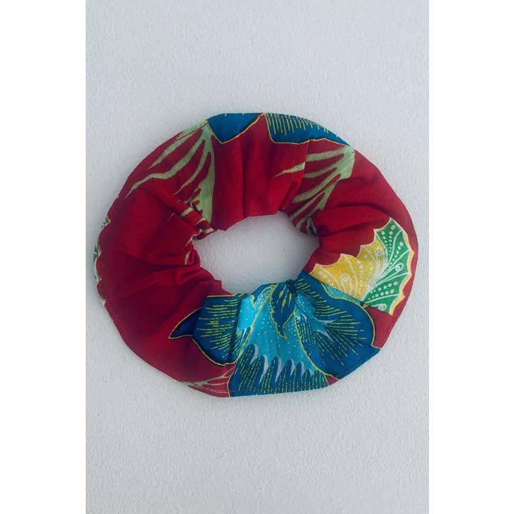Mayamiko – wholesale Scrunchie - Dam – Scrunchie i röd och gul blomma