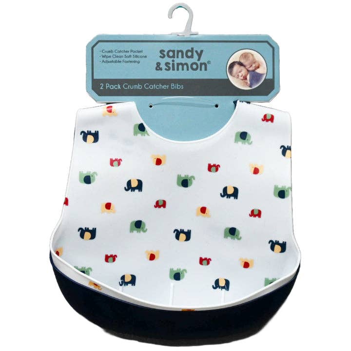 2pk ELEPHANT BIBS - CRUMB CATCHER C/P 48 for wholesale by GreatBuy.com