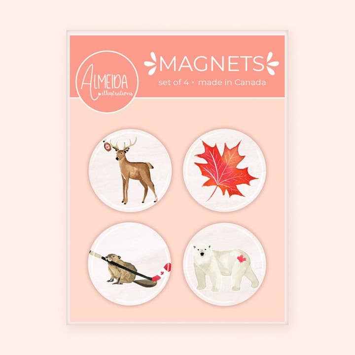 Canadian Animals I Magnet Set for wholesale by Almeida Illustrations