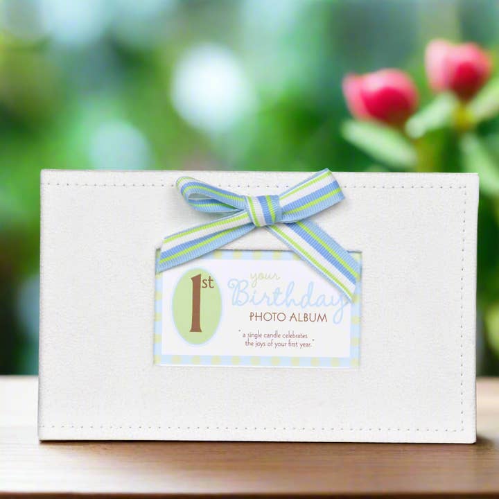 Baby's First Birthday Photo Album - 1st Birthday Boy 3143B for wholesale by The Grandparent Gift Co. Inc.