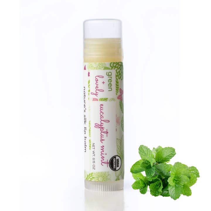 Nature's Silk Lip Balm, Organic - Eucalyptus Mint for wholesale by green + lovely
