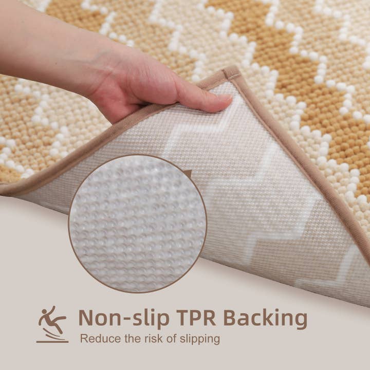 Kasentex – Tapete de banho por atacado – Tapete de Banheiro Macio de Chenille com Design Geométrico Antiderrapante16