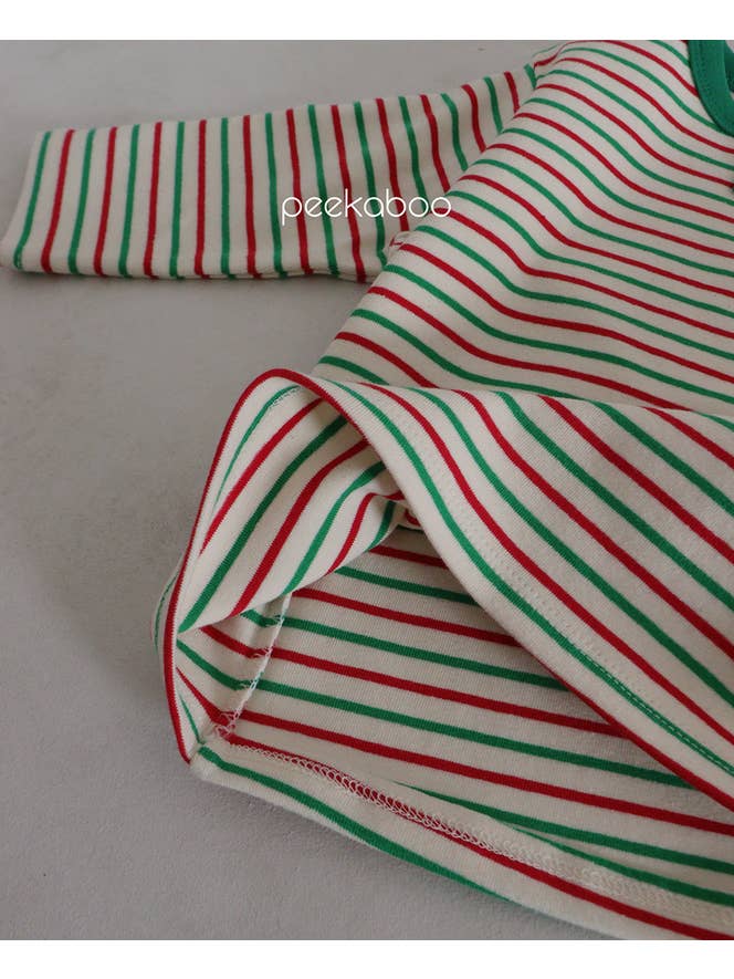 peekaboo - Wholesale Sleepwear Set - Kids - Christmas Pajama | Stripes Long Sleeves and Pants Set Kids6