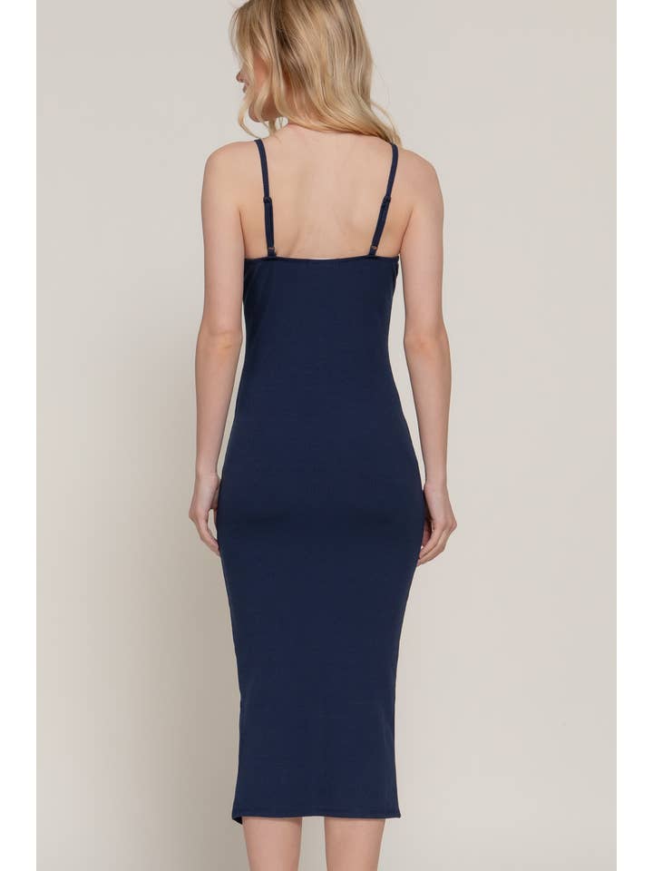 Active Basic | Active USA - Wholesale Jurk - Dames - Cami midi-jurk met knoopsluiting en rib17