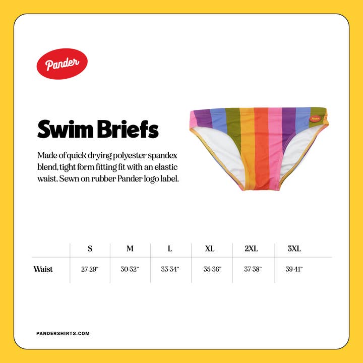 Pander - Wholesale Swim Bottoms - Men's - Pastel Rainbow Stripe Swim Brief5