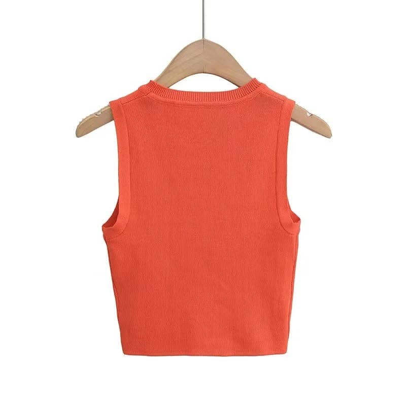 Sweetkama – wholesale Stickad topp - Dam – Enfärgad rund hals Slim Fit Daily Stickad topp C83614-CL23