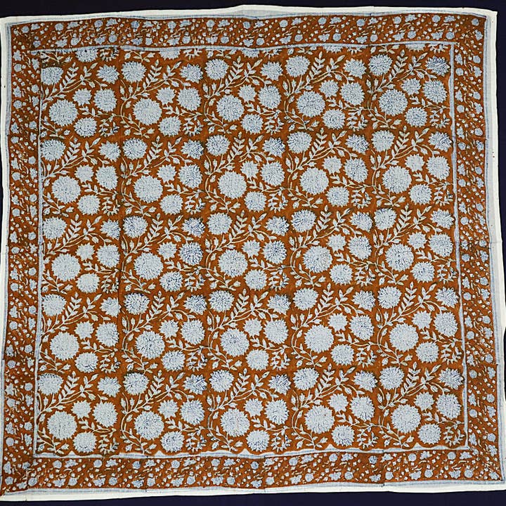 XL1022 — Cotone XL Wrap (44" × 44") - Stampa a mano con blocchi per la vendita all'ingrosso da parte di White Lotus Fashions