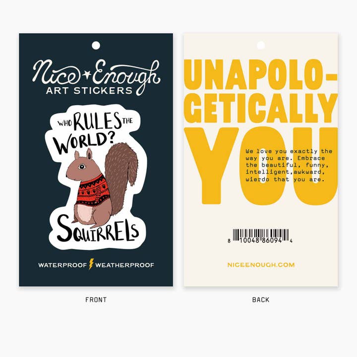 Nice Enough Stickers - Venta al por mayor Pegatina - Squirrels - Adhesivo artístico de 3 pulgadas2