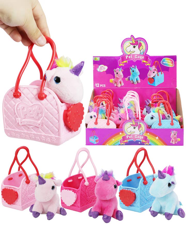 Unicorn Pony Stuffed Toy Carry Bag - 12 Pcs for wholesale by Cap Zone