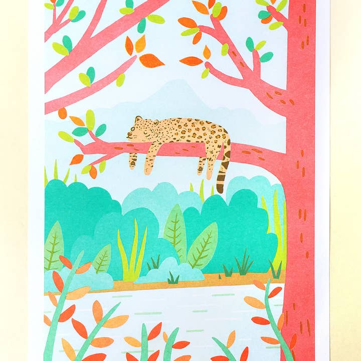 Fernandes Makes - Wholesale Art print - Cool Cat Jaguar Riso Print (Tom Hardwick Collab) A42