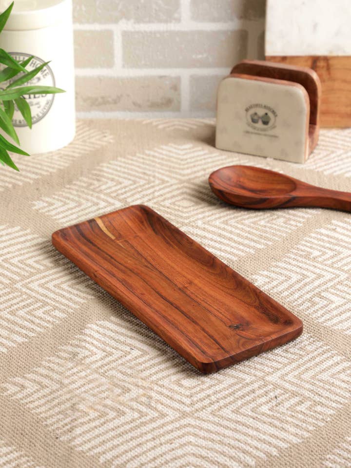 Bois d'acacia | Petit plateau pour la vente par Indigo Sutra
