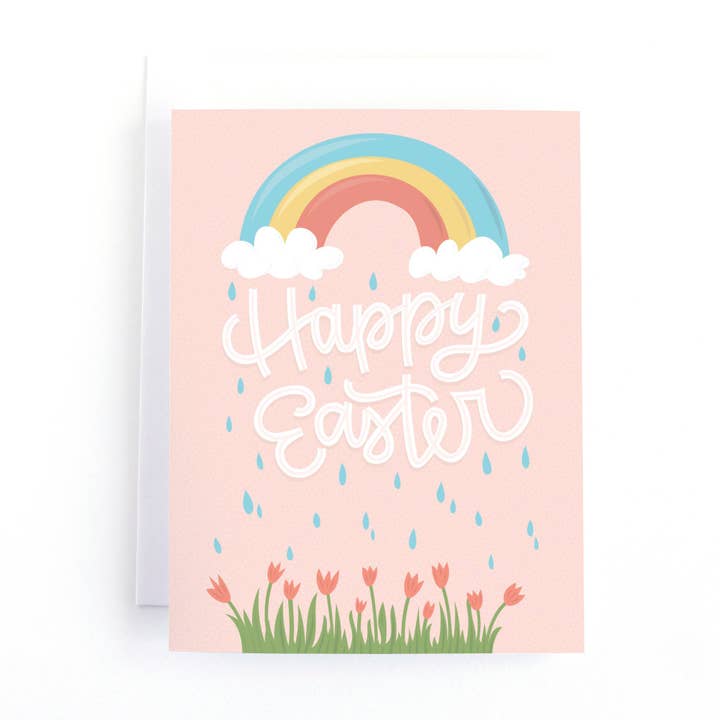 Carte Rainbow Joyeuses Pâques pour la vente par Pedaller Designs