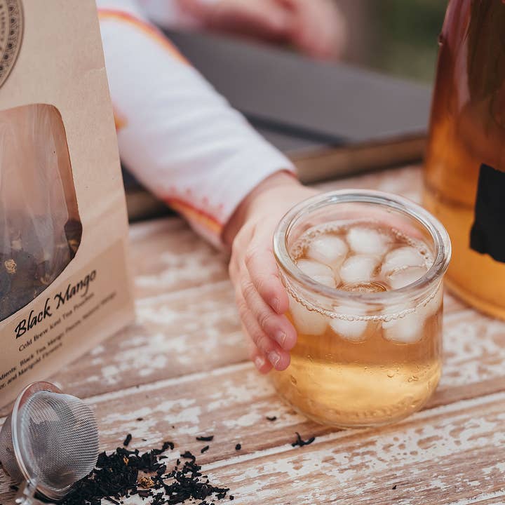 Black Mango Cold Brew Iced Tea Kit for wholesale by Blooming With Joy Tea Co.