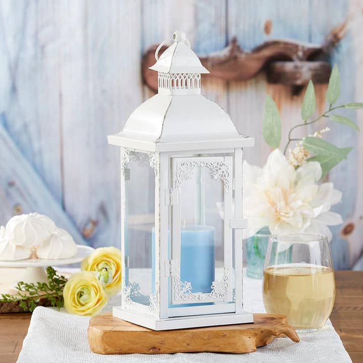 Antique White Decorative Lantern - Medium for wholesale by Kate Aspen