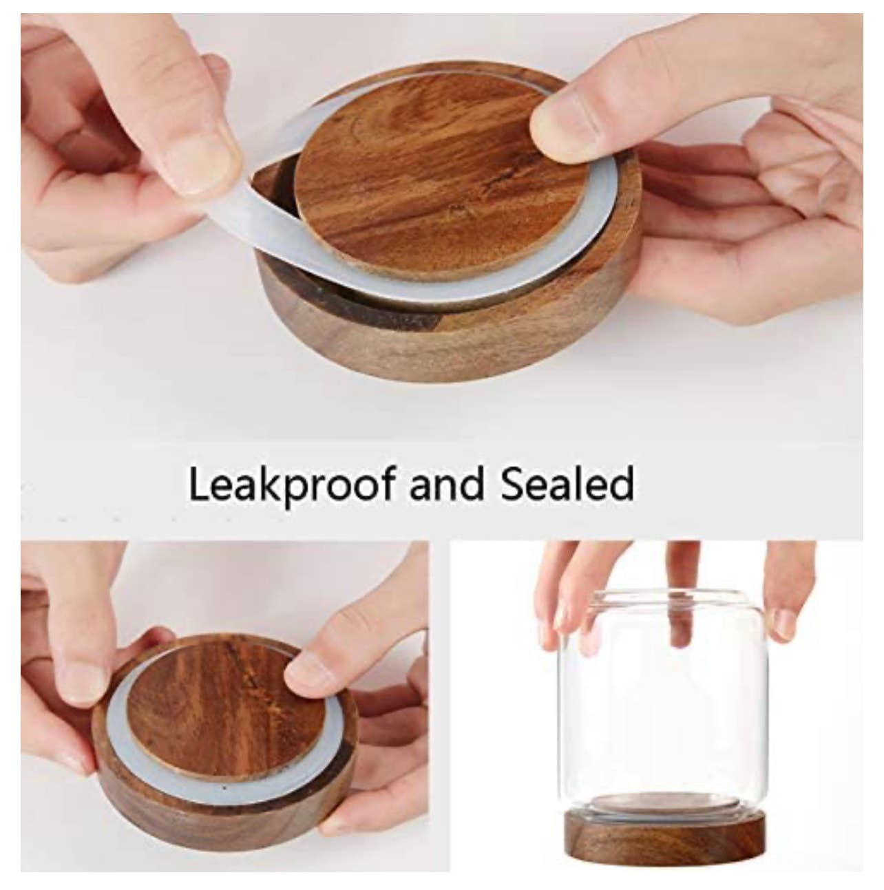 Mrs Green's Eco Store Ltd - Wholesale Jar - Glass Kitchen Pantry & Storage Jars with Acacia Lids6