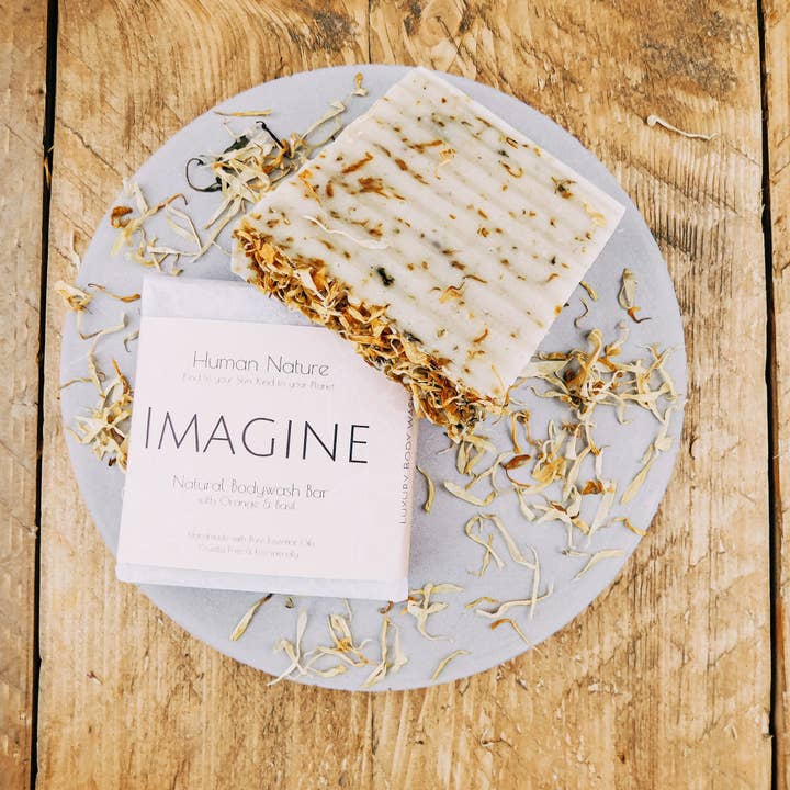 Imagine Luxury Organic Soap Bar With Orange & Basil for wholesale by Human Nature Organics US