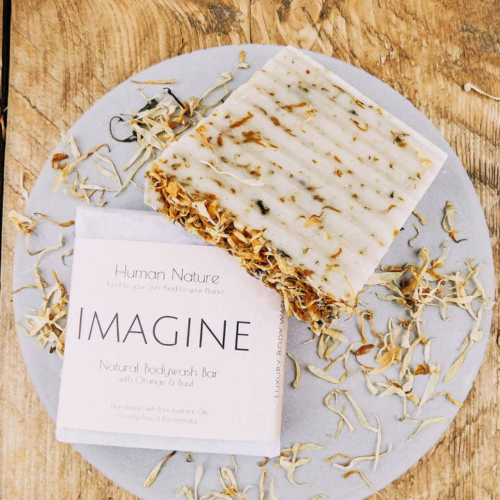 Imagine Organic Soap Bar With Orange & Basil for wholesale by Human Nature Organics