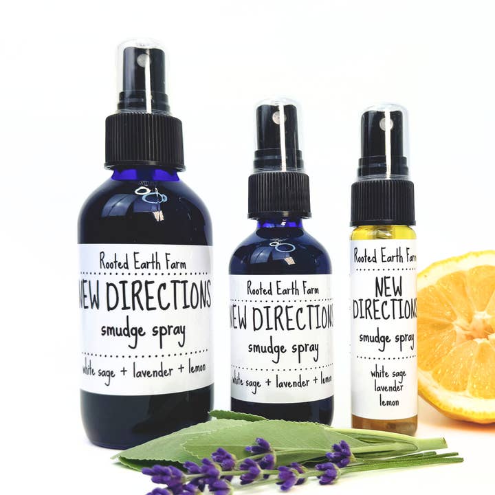 New Direction Smudge Spray - 3 Size Options for wholesale by Rooted Earth Farm + Apothecary