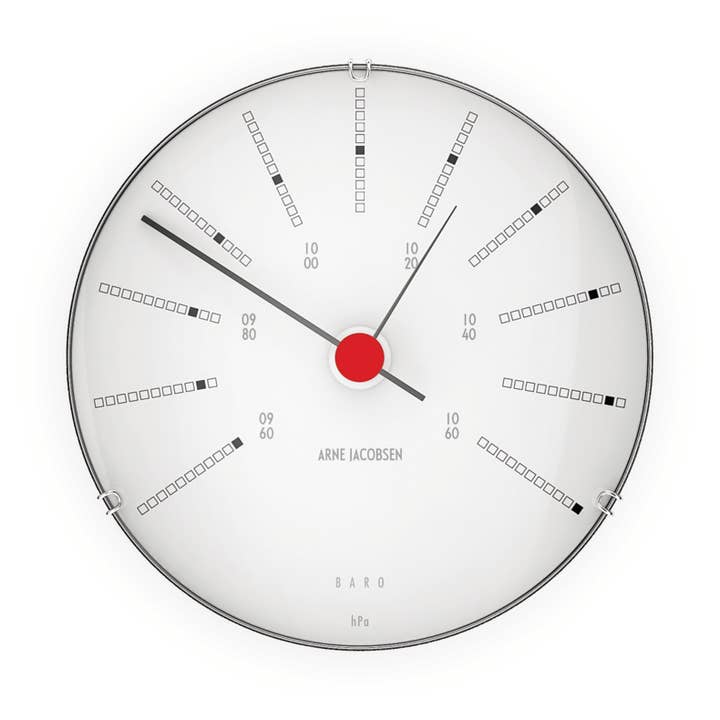 Danish Design Collective - Wholesale Thermometer - Arne Jacobsen - Bankers - 4.7" Dia. Wall Barometer- White0