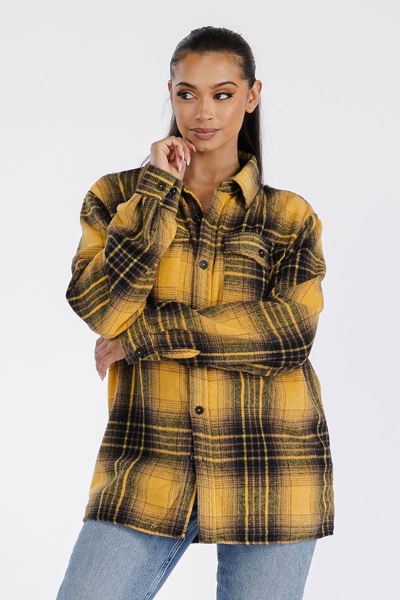 WEIV - Wholesale Shirt Jacket/Shacket - Women's - Boyfriend Oversized Soft Flannel Shacket5