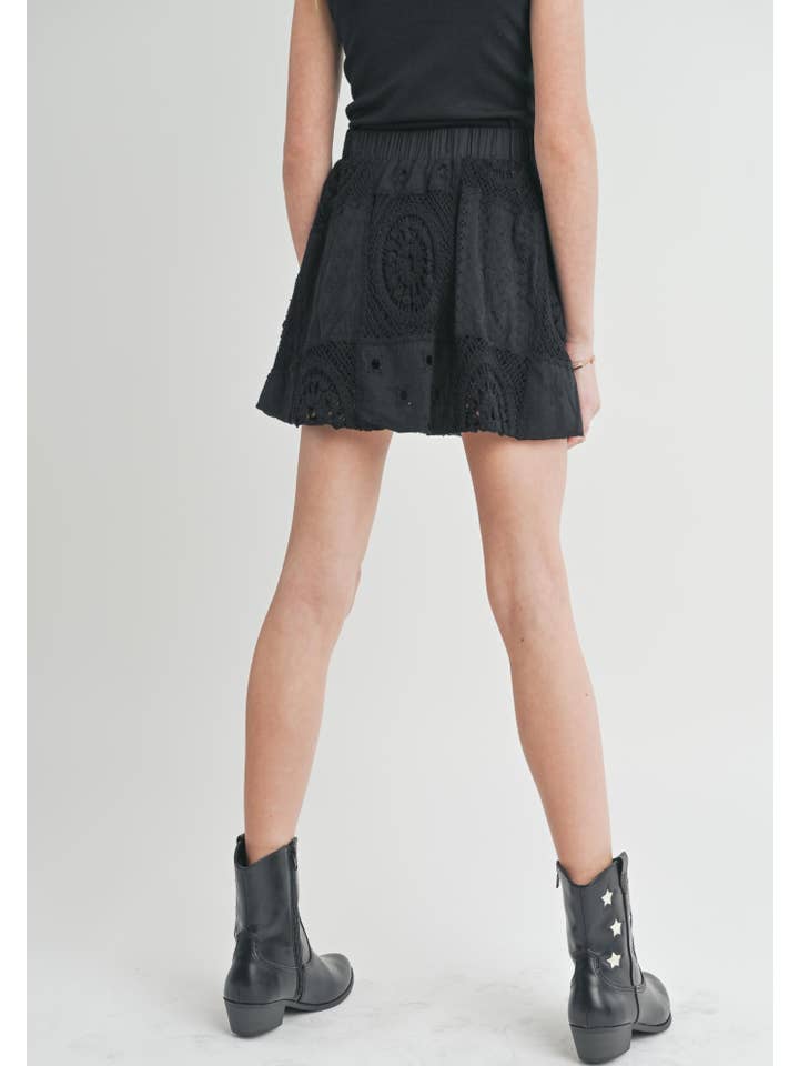 Sadie & Sage - Venta al por mayor Falda - Niños - Falda Mini Burbuja Recuerdo Tween: NEGRO1