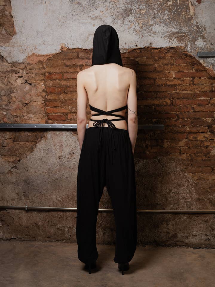 Low Rise Nefer Pants 2.0 in Black Viscose for wholesale on Faire6