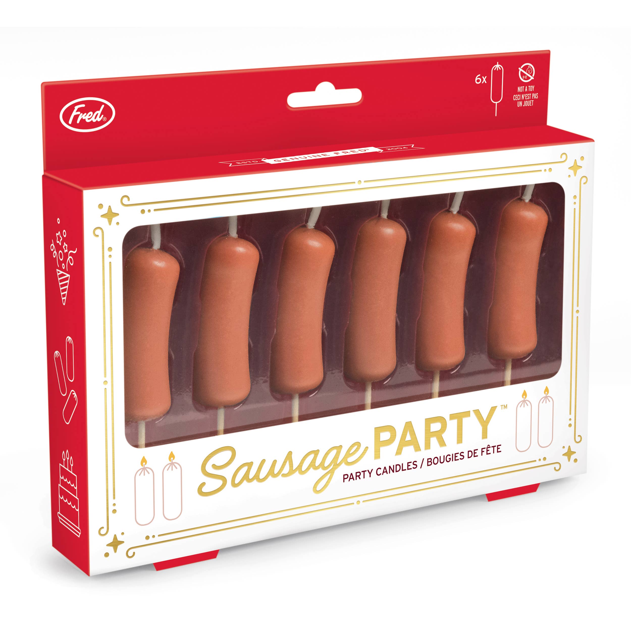 Fred & Friends - Wholesale Novelty Candle - SAUSAGE PARTY Candles - Set of 63