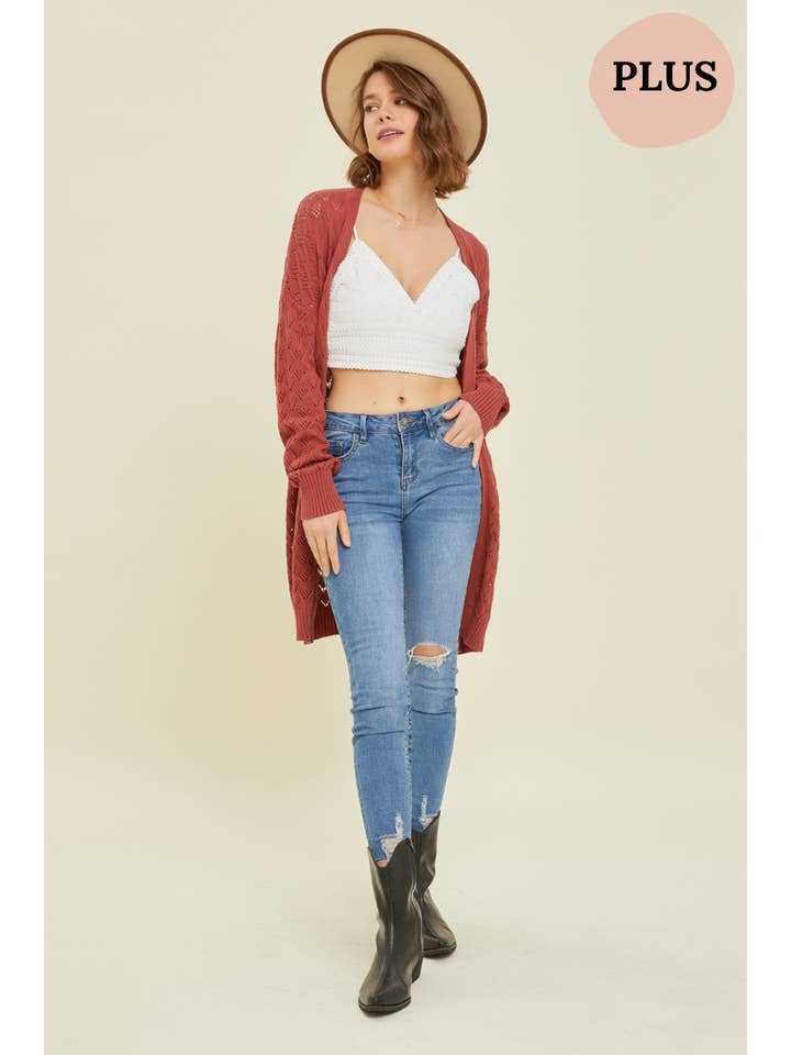 Heyson - Wholesale Cardigan - Women's - ESW1068P SOFT OPEN-FRONT SWEATER CARDIGAN