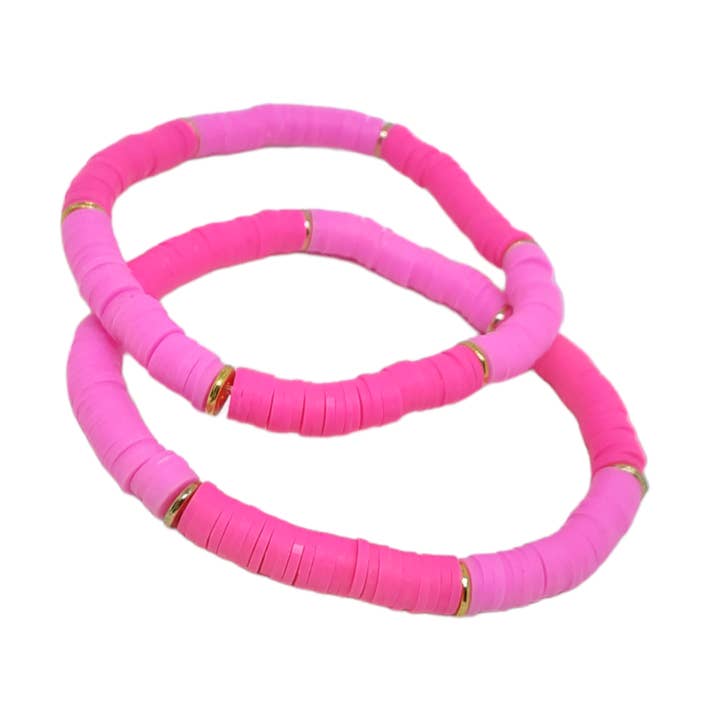 Pink Heishi Bracelet for wholesale by Bijoux de Delone, LLC